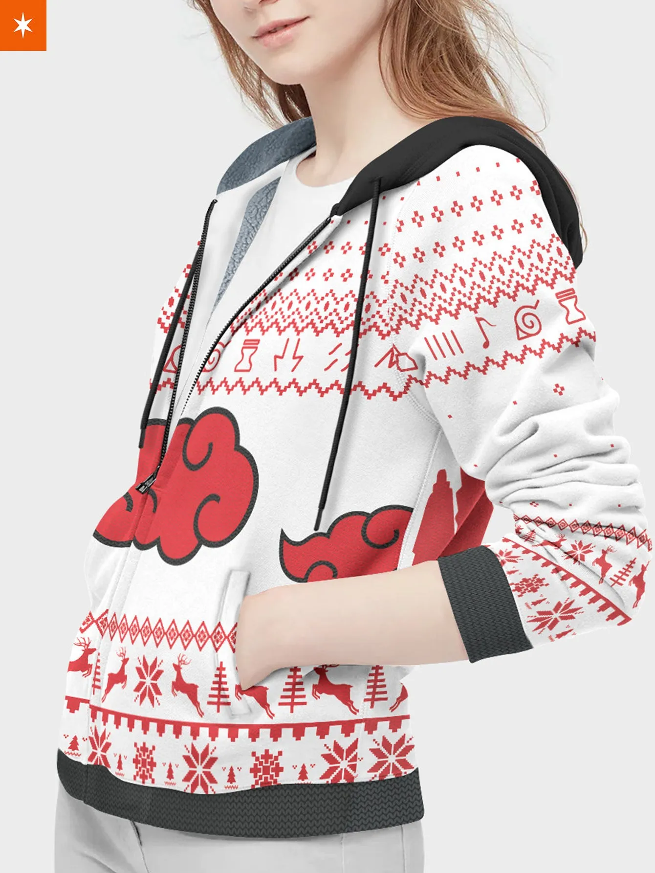 Akatsuki White Christmas Velvet Hoodie