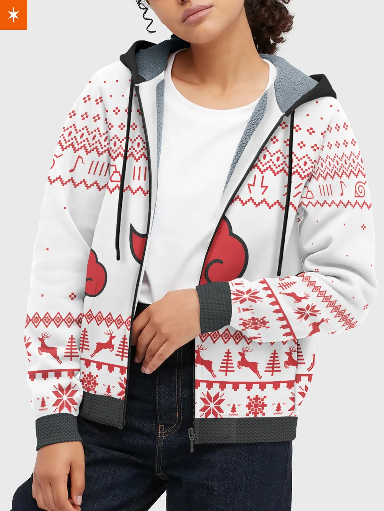 Akatsuki White Christmas Velvet Hoodie