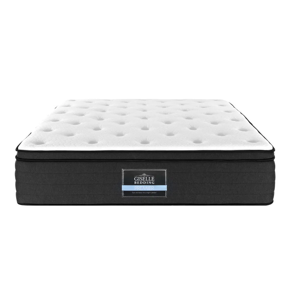 Anri 34cm Thick Belgium Knitted Fabric Euro Top Pocket Spring Mattress - Queen