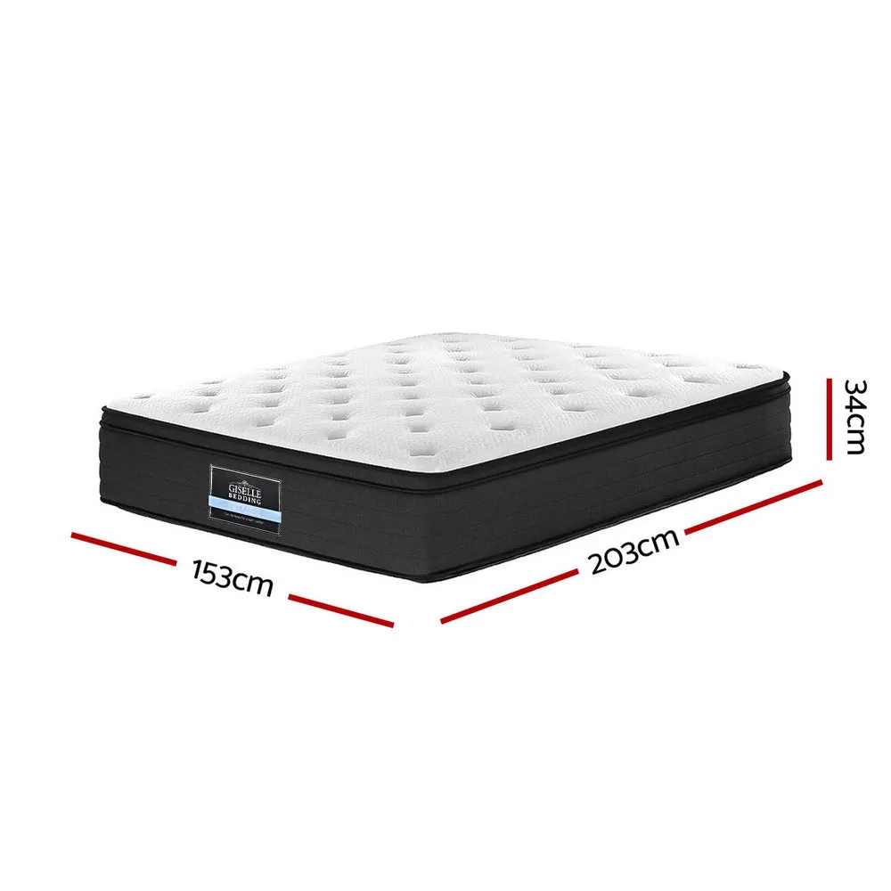 Anri 34cm Thick Belgium Knitted Fabric Euro Top Pocket Spring Mattress - Queen