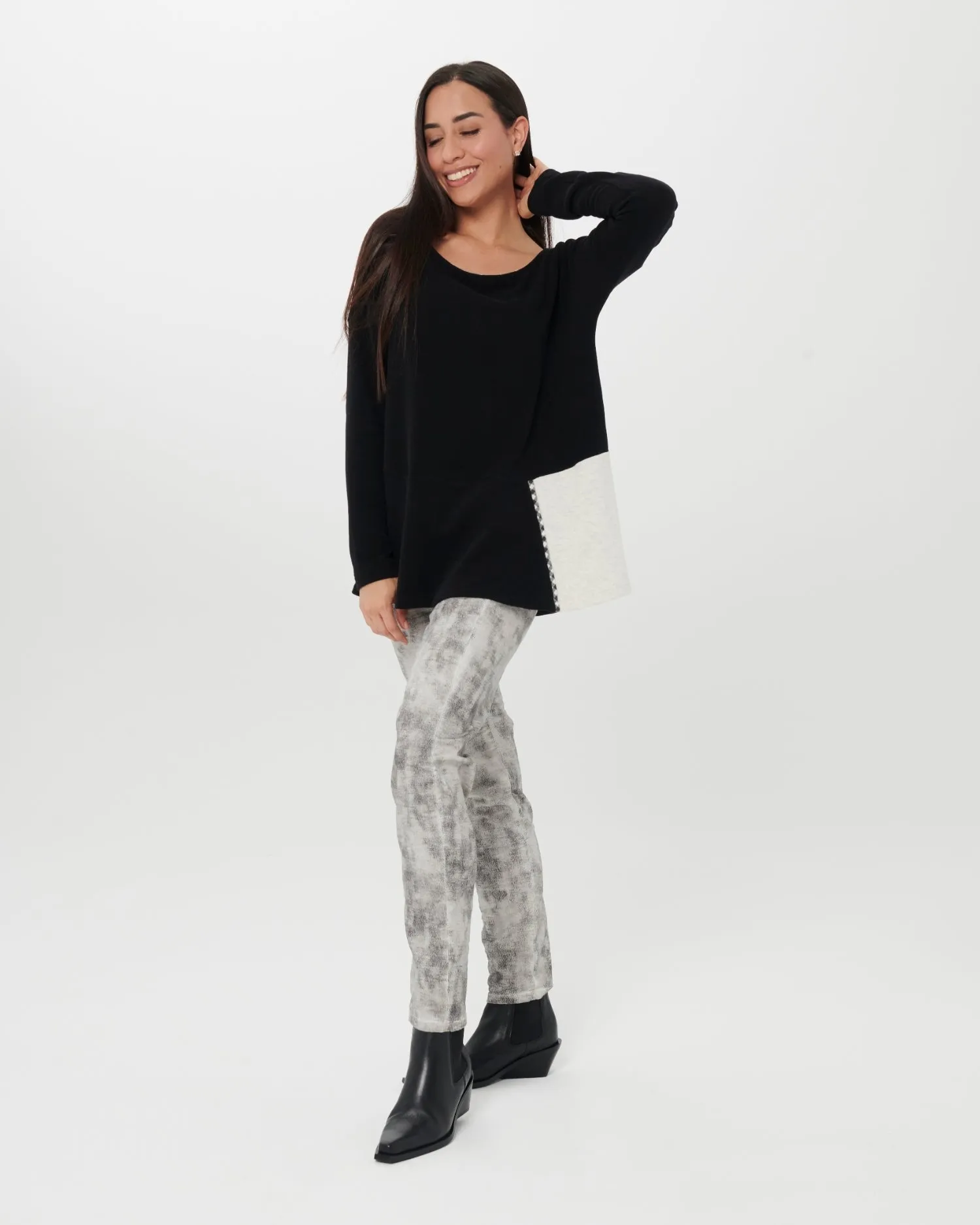 Chiara Cocol Biba Jacquard Sweater, Black