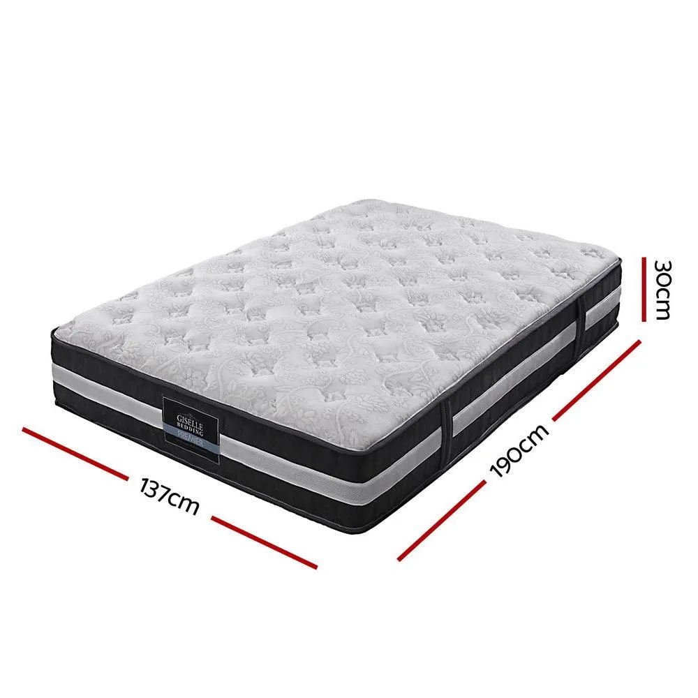 Giselle Bedding Lotus Tight Top Pocket Spring Mattress 30cm Thick  - Double
