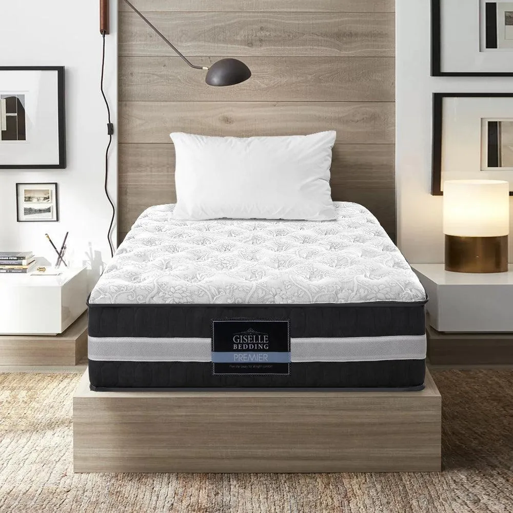 Giselle Bedding Lotus Tight Top Pocket Spring Mattress 30cm Thick - King Single