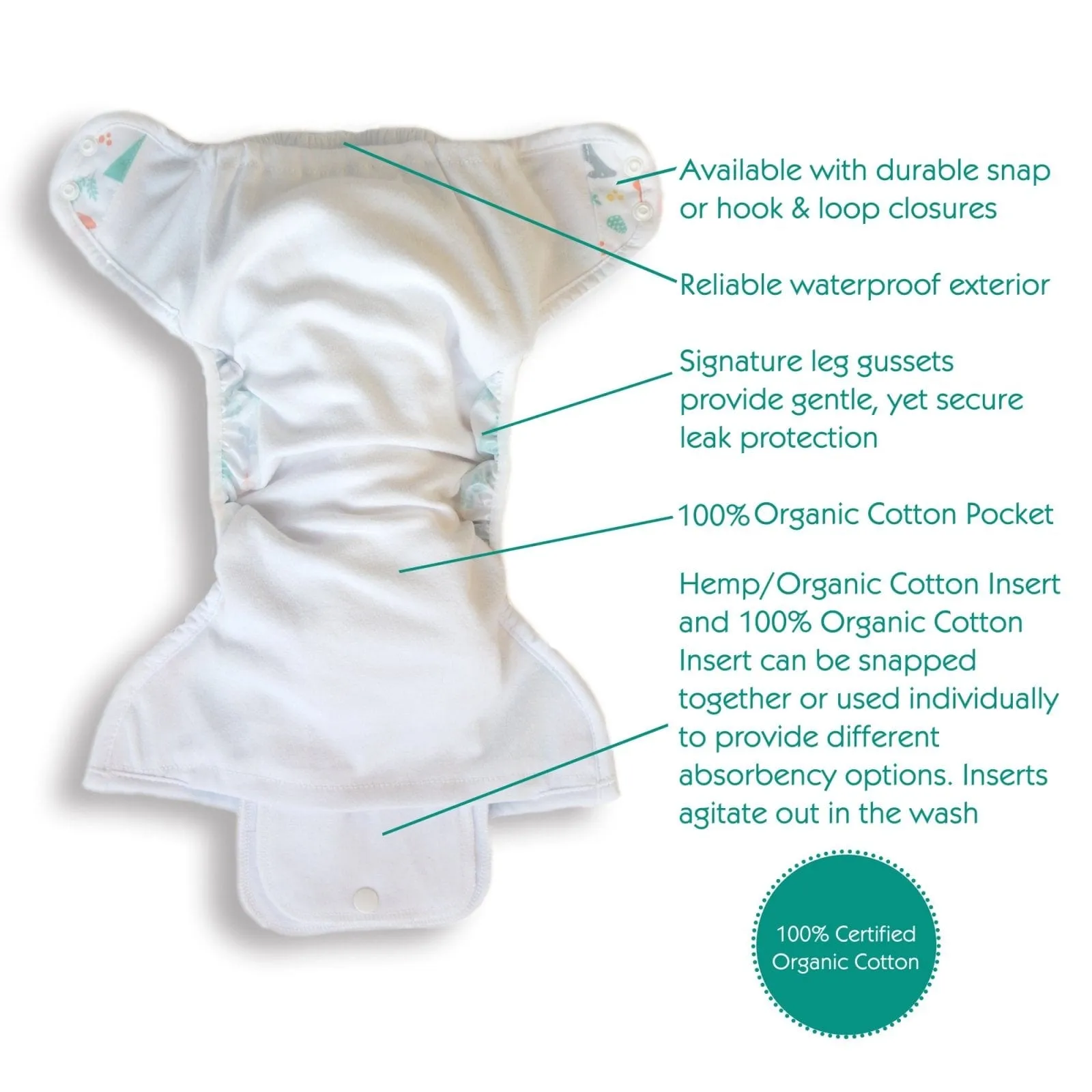 Mountain Twilight Natural One Size Pocket Diaper