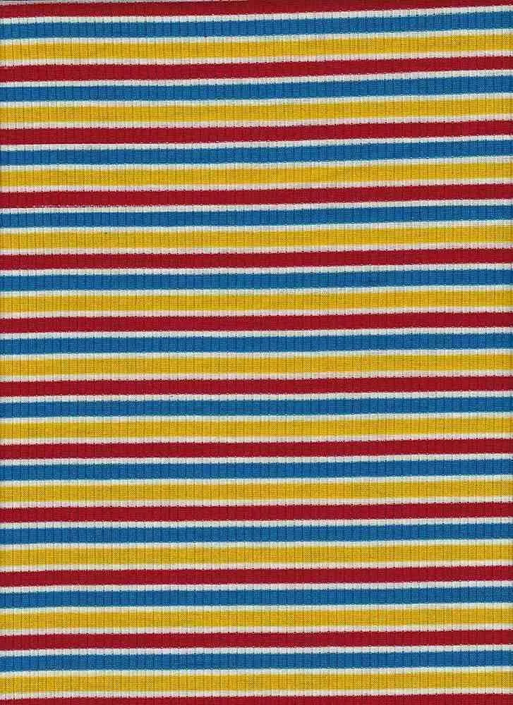 MULTICOLOR YARN DYE 4X2 RIB POLYESTER RAYON SPANDEX N NOV-STP9810
