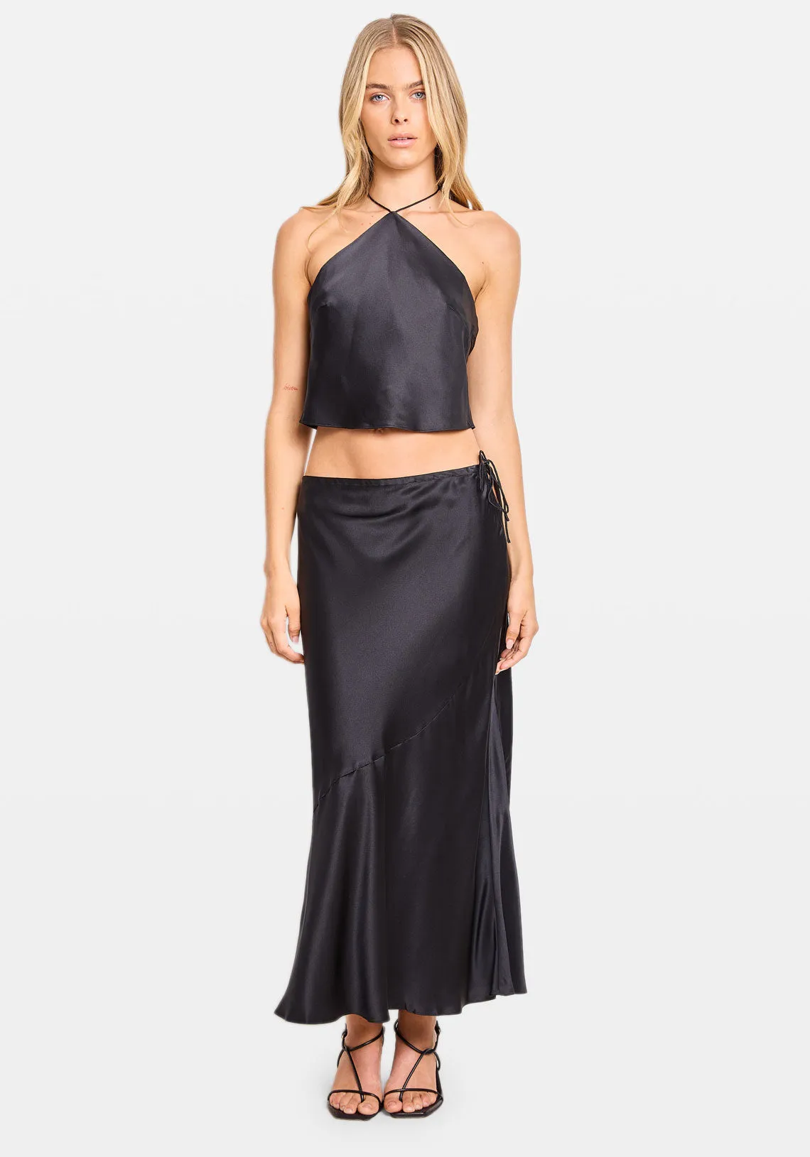 SILK SKIRT BLACK